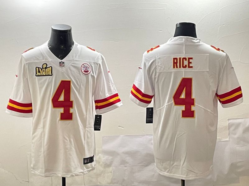 Men Kansas City Chiefs #4 Rice White Second generations 2025 Nike Limited NFL Jersey style 3->kansas city chiefs->NFL Jersey
